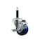 Service Caster 3'' SS Blue Poly Swivel 3/4'' Expanding Stem Caster with Brake SCC-SSEX20S314-PPUB-BLUE-TLB-34 - alternate 1